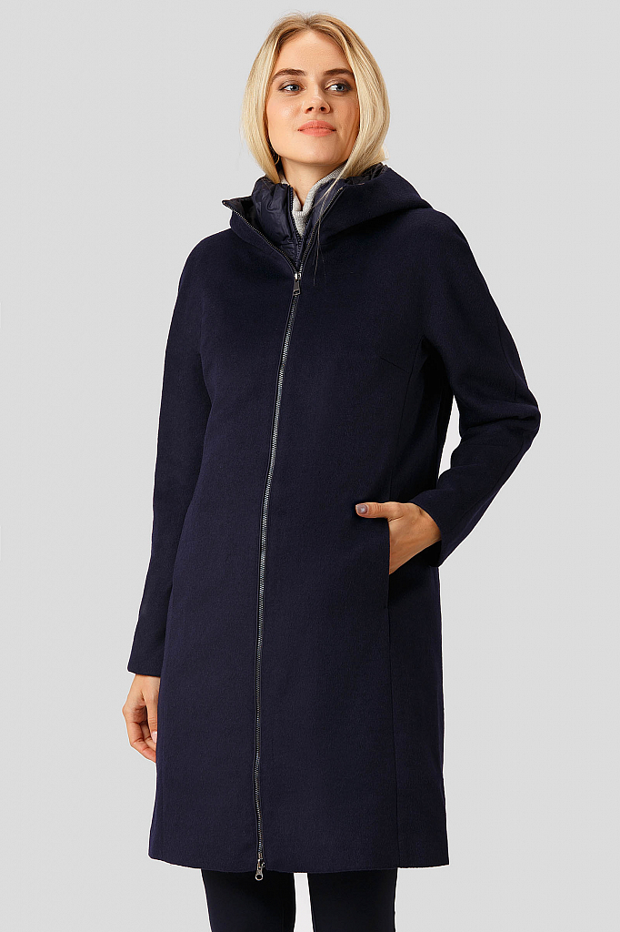 Пальто женское Finn-Flare темно-синий A18-12022 
