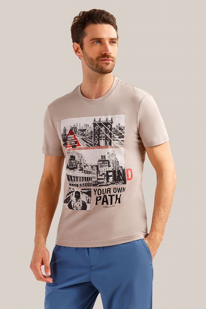 

Футболка мужская, Бежевый, Футболка мужская